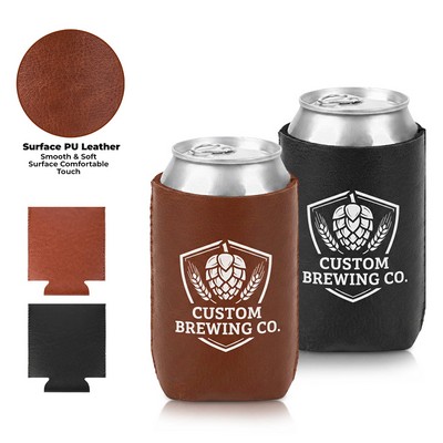 Upscale Deluxe PU Leather Can Cooler