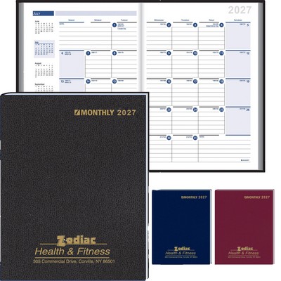 Ruled Monthly Format Stitched To Cover Desk Planner: 2027