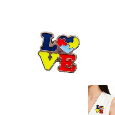 Love-Shaped Autism Awareness Lapel Pins