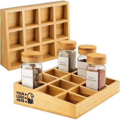 Wooden Kitchen Spice Rack Organizer Counter Shel