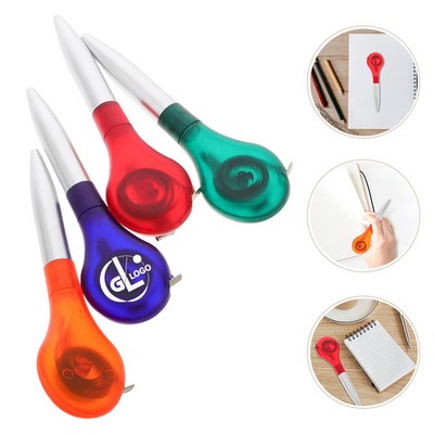 2In1 Retractable Tape Measure Ballpoint Pens W/ Pocket Clip
