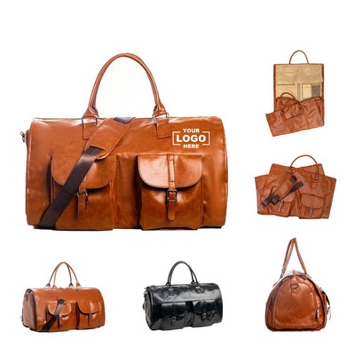 PU Leather Travel Garment Bag