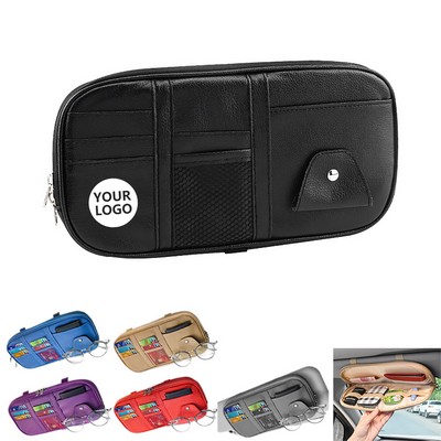 Pu Leather Car Glasses Organizer