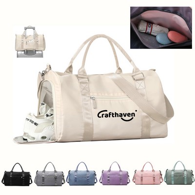 Gym Tote Duffle Bag with Wet Pocket & Shoe Compartment