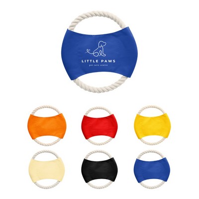 Dog Flying Disc Rope Toy – Durable Fetch & Tug Toy with Cotton Rope Handles