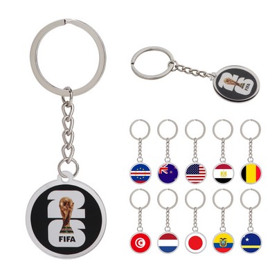 1.4" Round Acrylic Keychain Key Tag W/ Dual Side Custom