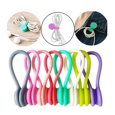 Silicone Magnetic Clips Cable Straps Cord Organizers