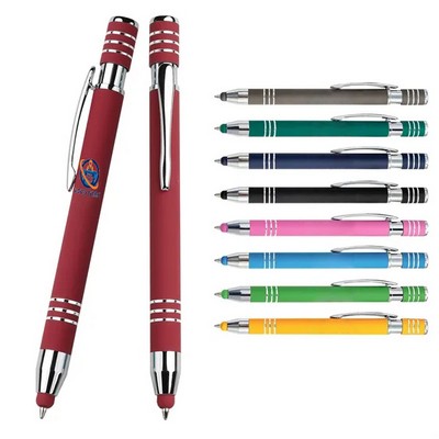 Aluminum Retractable Pen with Stylus Tip for Touchscreen