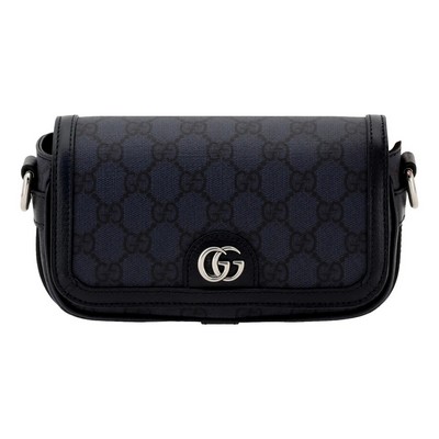 Gucci Ophidia Super Mini GG Supreme Canvas Shoulder Bag Navy Blue