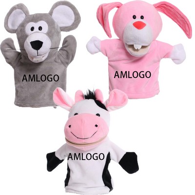 Personalized Plush Animal Hand Puppets with Custom Logos
