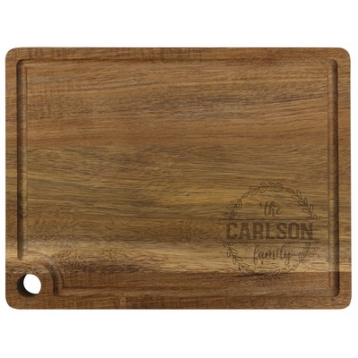 Acacia Cutting Board with Drip Ring - 11.5" x 8.75"