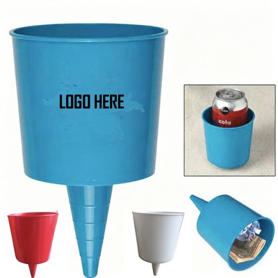 Spiked Sand Beach Cup Holder with Nestable Design