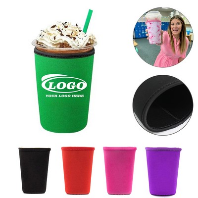 20 Oz Neoprene Cup Sleeve Custom Logo Reusable Insulated Iced Coffee Holder