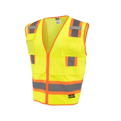 Radians SV69-2 Two Tone Surveyor Type R Class 2 Mesh/Solid Safety Vest with Plan/Tablet Pocket