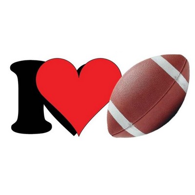 I Love Football Promotional Magnet w/ Strip Magnet (2 Square Inch)