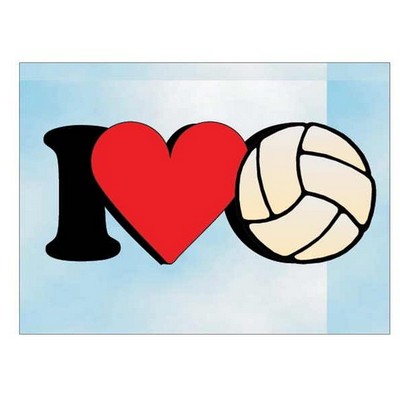 I Love Volleyball Metal Photo Magnet w/ Magnetic Back (2 1/2"x3 1/2")