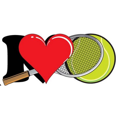 I Love Tennis w/ Racket Maxi Magnet (10 Square Inch)