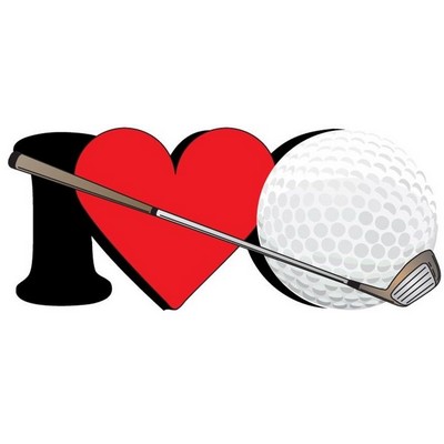 I Love Golf w/ Club Mighty Mini Magnet