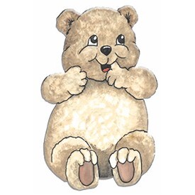 Bear Cub Promotional Magnet w/ Strip Magnet (3 Square Inch)