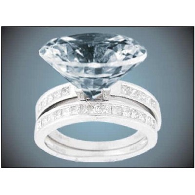 Diamond Ring Rectangle Badge w/ Bar Pin (2"x3")