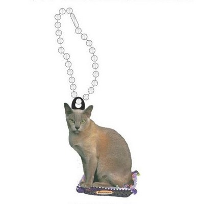 Burmese Cat Promotional Key Chain w/ Black Back (4 Square Inch)