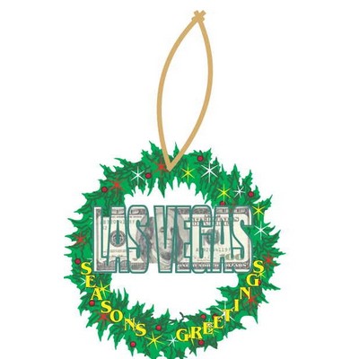Las Vegas Block Letter $100 Wreath Ornament w/ Mirrored Back (2 Square Inch)