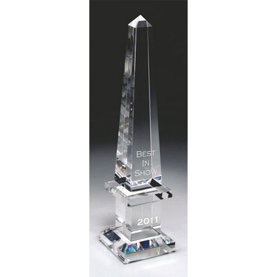 Royal Obelisk Optic Crystal Award (3"x 14½")