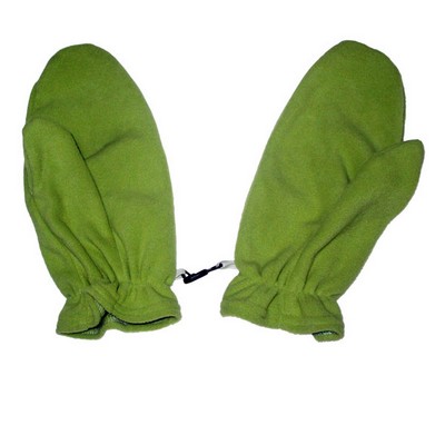Canadian Made Deluxe Youth Fleece Mitts w/Clip-On Hooks