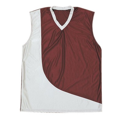 Adult Cool Mesh Multi Sport Jersey Shirt w/Contrast Wave Panel & Trim