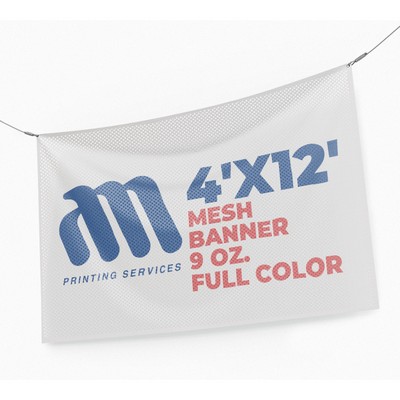 Mesh Banner 4'x12' 9 Oz. Full Color