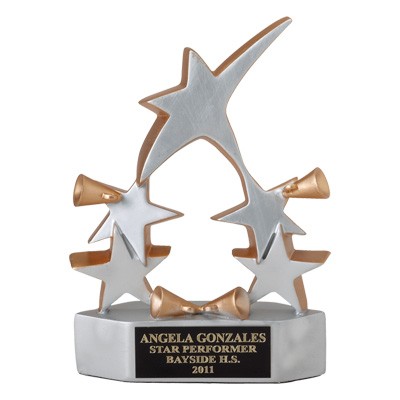 8 3/8" 5 Star Silver Cheerleading Award
