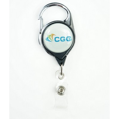 Black No Twist Carabiner Badge Reel