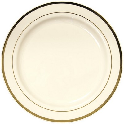 Round Premium Plastic Plate w/Trim (7.5" Diameter)