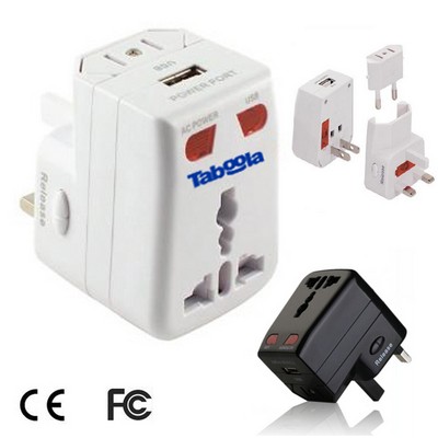 Universal Travel Adapter With Surge Protector And Usb Port
