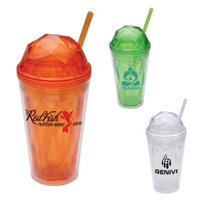 16 Oz. Dome Double Wall Acrylic Cup w/Dome Lid
