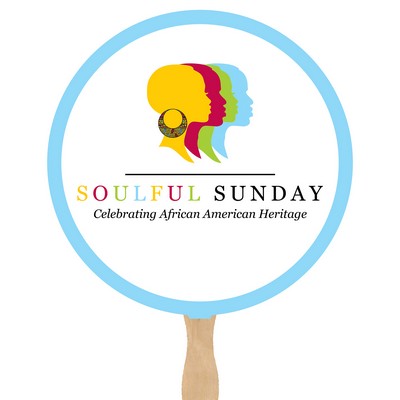 Stock 9" Round Hand Held Fan (Fold-Over Fan)