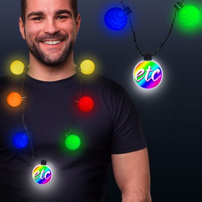 Multi Color LED Medallion Ball Necklace(Pad Printed)