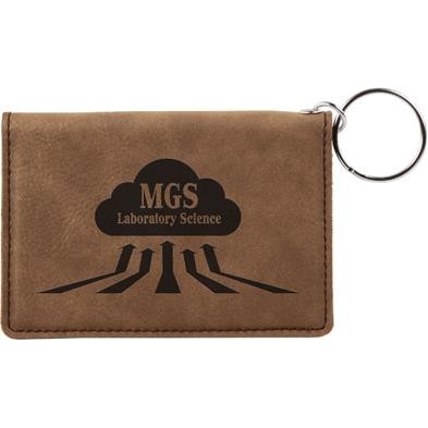 Leatherette ID Holder - Dark Brown/Engraves Black