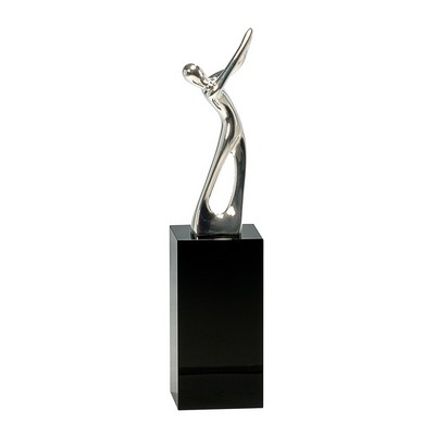 Black Tower Crystal Golf Trophy, 8 1/2"H