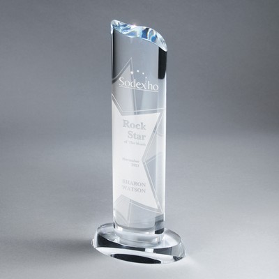 Optic Crystal Oval Wave Column on Base