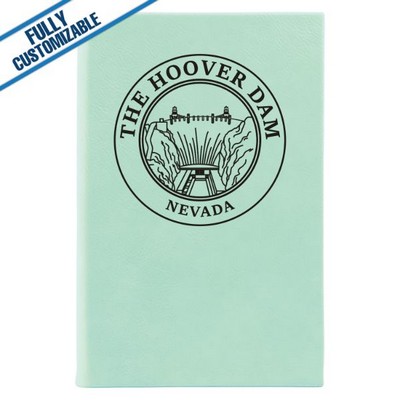 Teal Leatherette - 5.25X8.25" Lined Journal Notebook With Page Marker