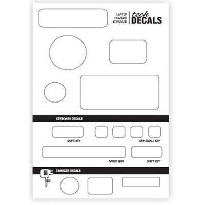 Full Color Tech Keyboard Decals (5½"x8½")