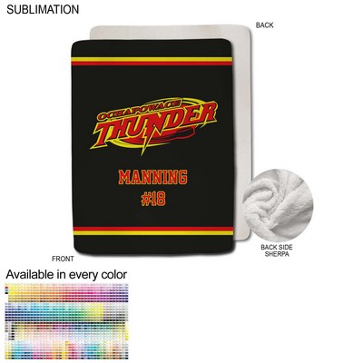 Team Blanket in Plush Sherpa Faux Wool Lined Micro Mink, Queen Bed Size, Sublimated (60"x80")