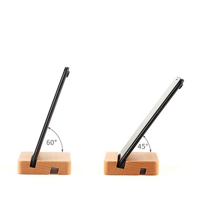 Dual-Purpose Wooden Phone Holder