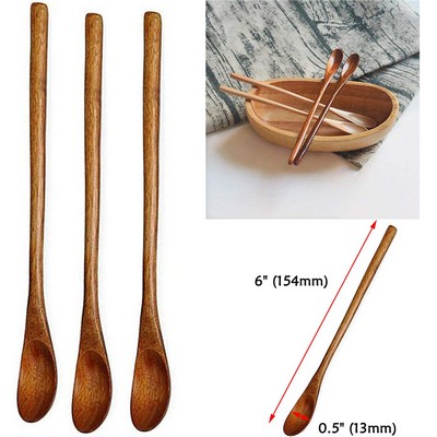 6" Long Wooden Mixing Spoons