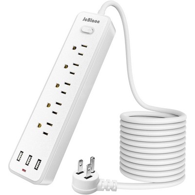 Surge Protector Power Strip 3 Feet,Flat Plug Extension Cord , Wall Mount Outlet Extender