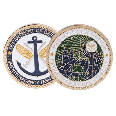 3" Challenge Coin - Zinc (4 Colors on 1 Side)