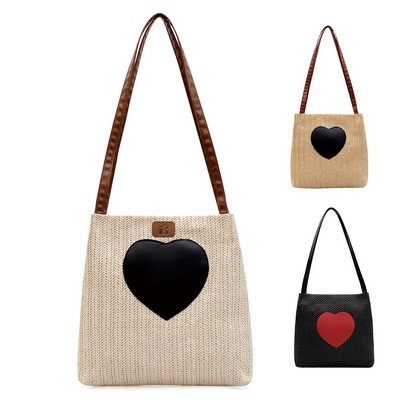 Large Capacity Straw Woven Beach Tote Bag