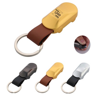 Car Shaped Key Ring w/LED Flashlight