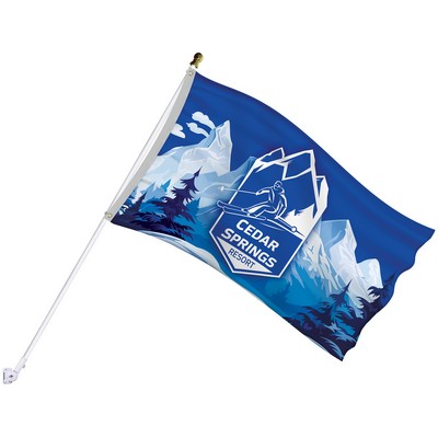 Deluxe Kit with 3' x 5' Flag and White Bracket